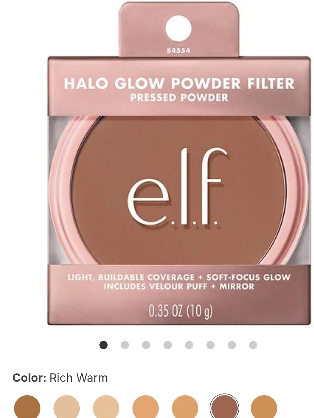 e.l.f. Halo Glow Powder Filter Pressed Powder - Rich Warm (Brown)